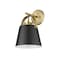 Z-Lite Z-Studio 1 Light Wall Sconce, Matte Black & Heritage Brass 726-1S-MB+HBR - alternate 4